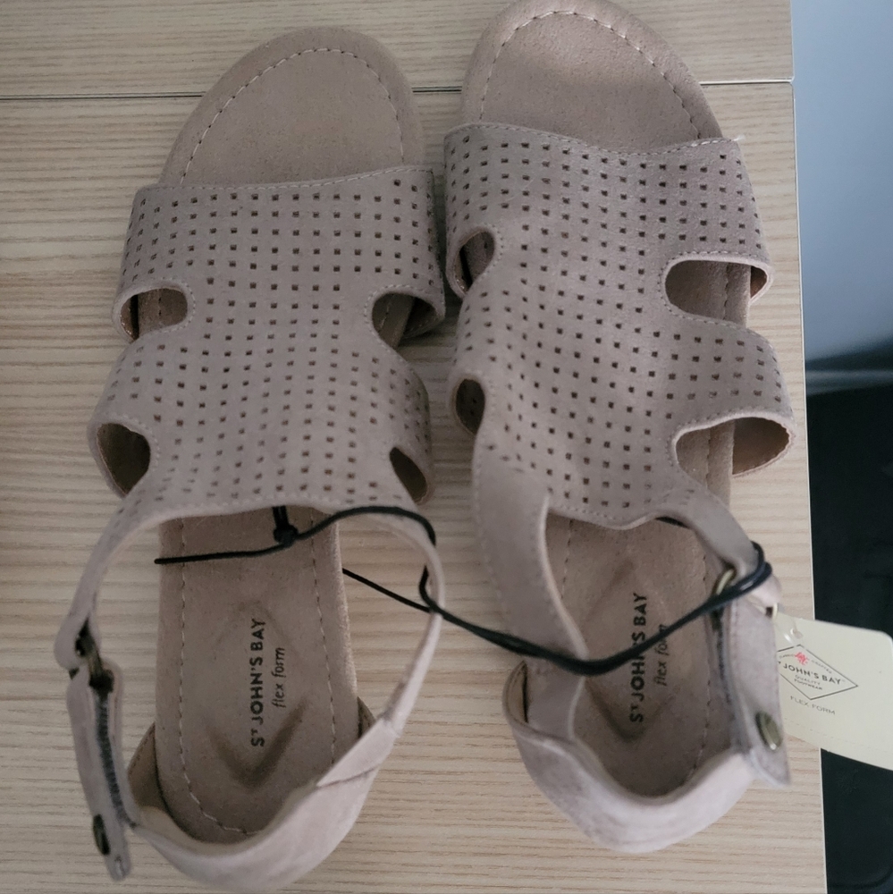 St. John's Bay Beige Perforated Sandals